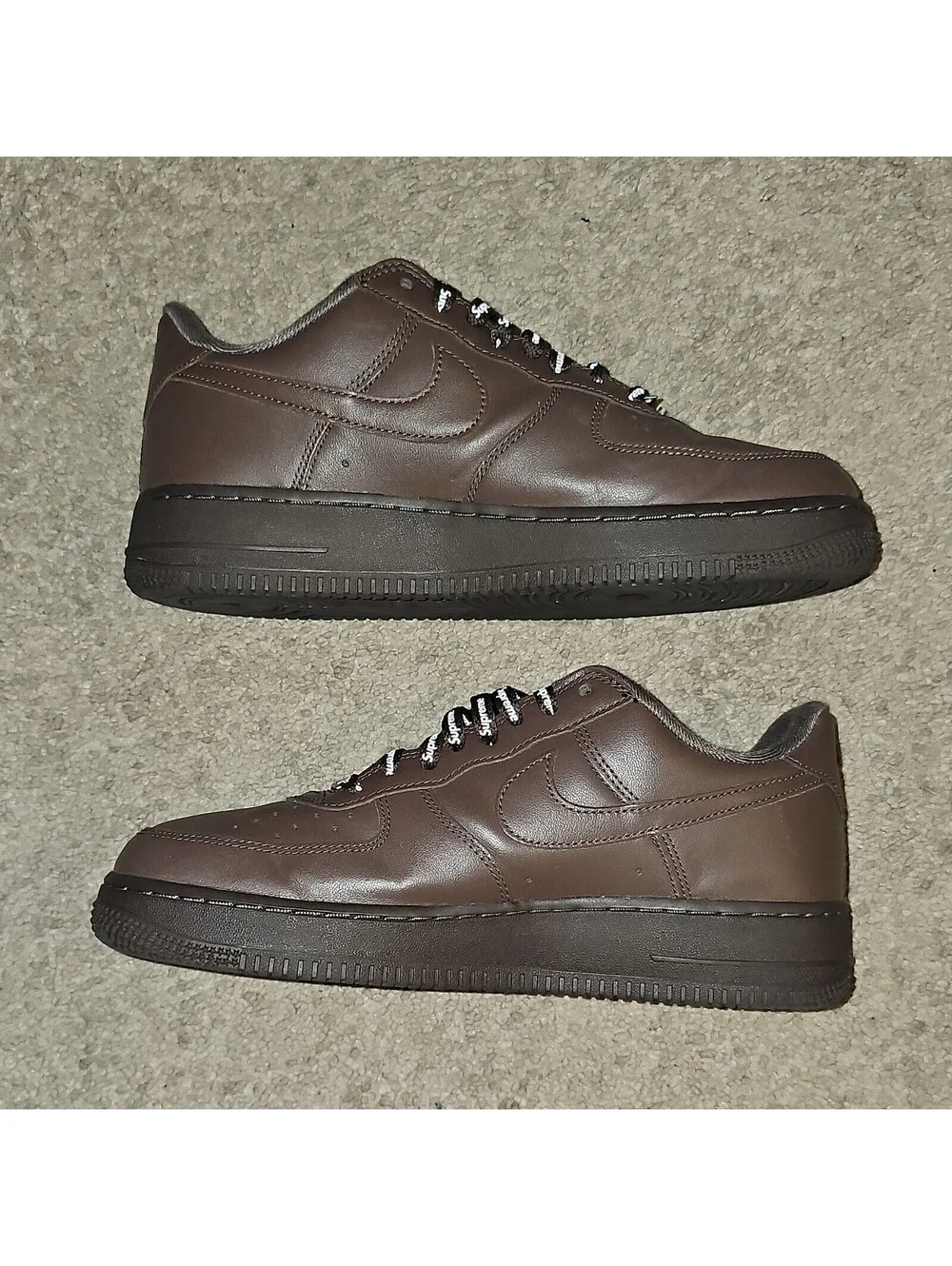 Nike Air Force 1 Low Supreme Brown Leather Sneakers CU9225-200 size 8.5m
